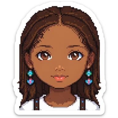 cute brown girl face sticker