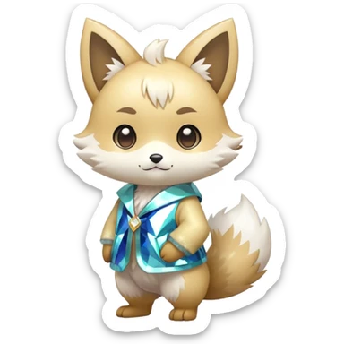  High quality detailed Cute Cool Kawaii stylish Pretty Chibi Fur-Sona Shiny Colorful Sparkly Fakemon Full Body sticker