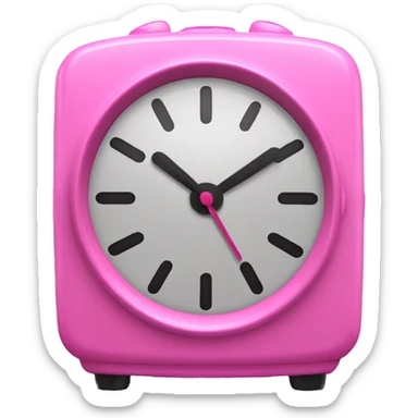pink digital alarm clock sticker