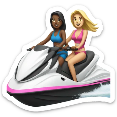 JET SKI with two women on  sticker
