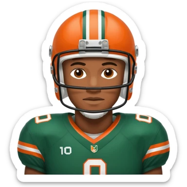 black football player for the university of miami wearing number 10  sticker