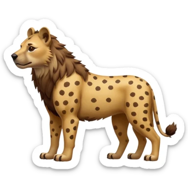 The hyena is something between a lion and a dog. A very subtle distinction.  Full body sticker