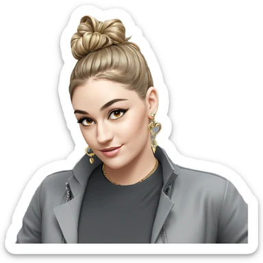 smiling girl in stylish jewelry sticker