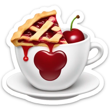 Cherry coffee with cherry pie  sticker