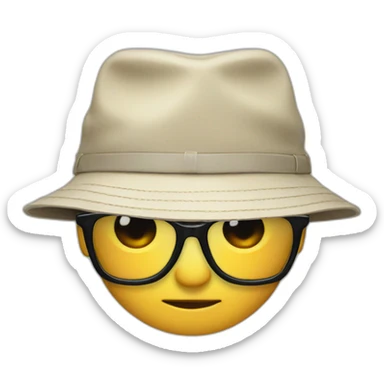 chinese-singaporean-glasses-bucket-hat-liar sticker