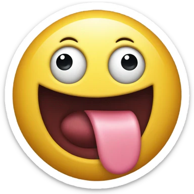 Goo goo eyes with tongue out panting yellow circle emoji  sticker