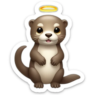 Cute otter with a halo over his head sticker