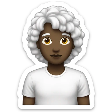 White afroamerican  sticker