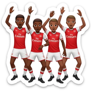 Arsenal fans dancing in Abuja sticker