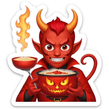 Hot, cereals and devil sticker