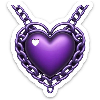 Dark purple heart in chains sticker