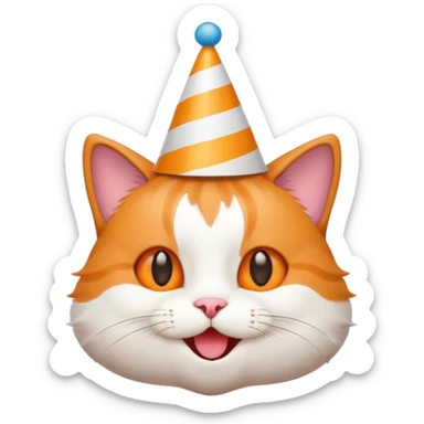 happy birthday cat sticker