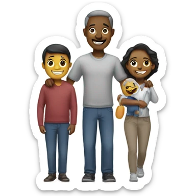 An emoji of a happy, close-knit family. sticker