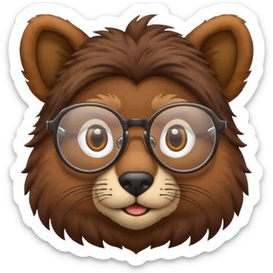 animal wtih glasses and body sticker