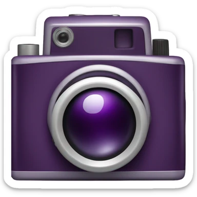 Dark plum purple retro camera  sticker