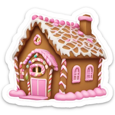 Cute gingerbread house pink sticker