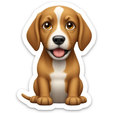 Cão com pelo castanho claro, longo, de porte pequeno sticker