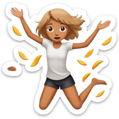 girl falling down sticker