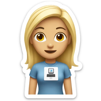 girl with apple pc coding sticker