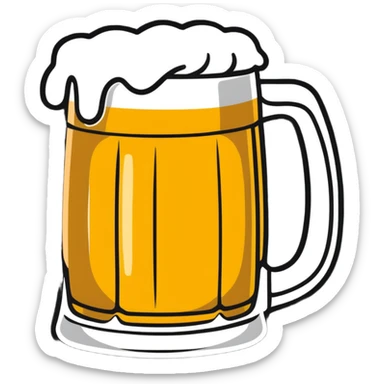 A wobbly tankard overflowing with beer sticker