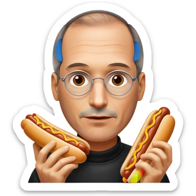 Hotdogs eating Steve Jobs ￼ sticker