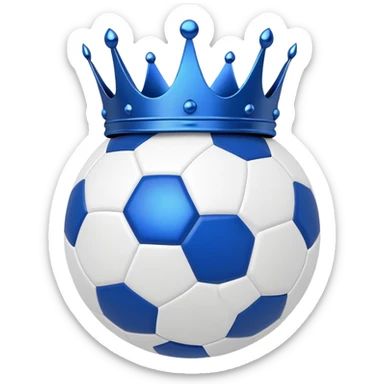 Blue crown on a soccer ball sticker