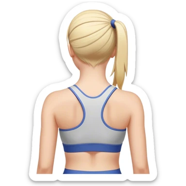 simple full upper body female back with sports bra sticker