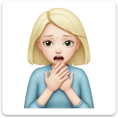 Girl choking self with hands sticker