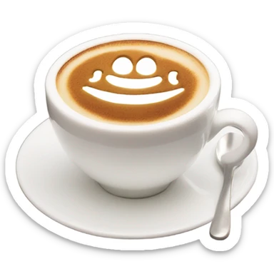 Cappuccino in white porcelain cup sticker