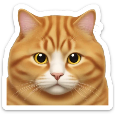 A fat obese orange cat  sticker