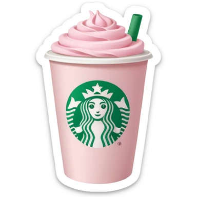A pastel pink sturbucks coffee sticker
