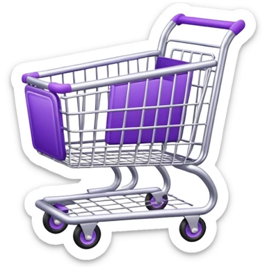 purple and silver shopping cart sticker