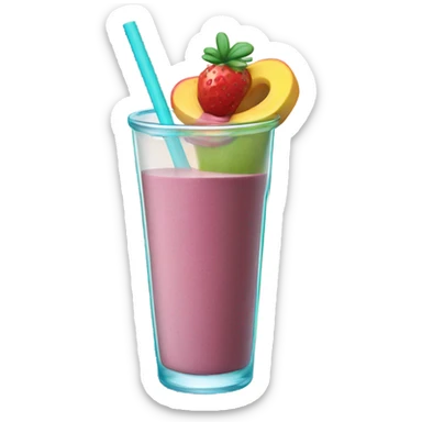 Smoothie in glass with straw sticker