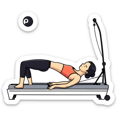 person exercising on pilates reformer sticker