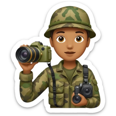 
wildlife photographer, camouflage clothe sticker