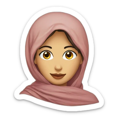Pakistani girl large face scarf sticker