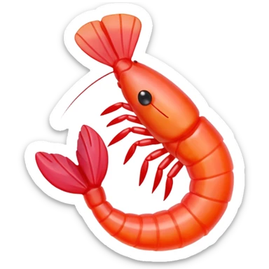 Shrimp made from candy sticker