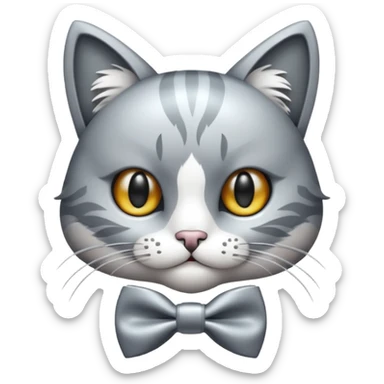 animatronic cat with bow tie sticker