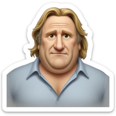 Gérard Depardieu witha a Big belly sticker