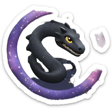 MAGICAL BLACK Ouroboros IN STARS, TANGLED sticker