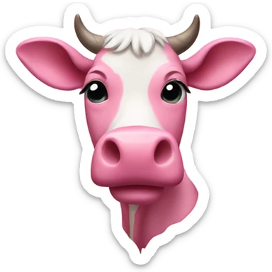 Pink cow sticker