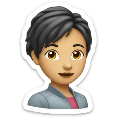 Fille embrasse garçon sticker