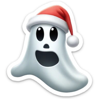 ghost with christmas hat sticker