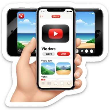iPhone on YouTube app showing video views sticker