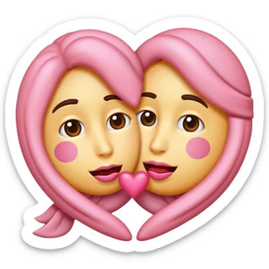 emoji de beijo rosa claro um pouco realista  sticker