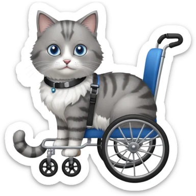 cat in a pet wheelchair sticker