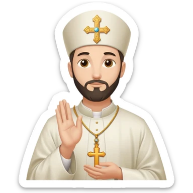 An Orthodox priest blesses with his hand sticker