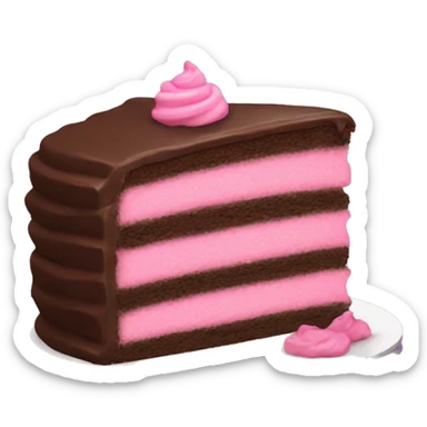 Chocolate cake with pink frosting sticker