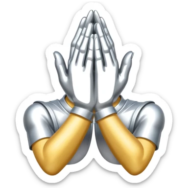 praying metallic hands, no gold sticker