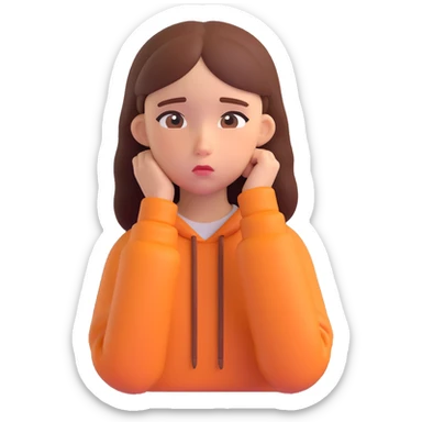 a sad teenage girl student  sticker